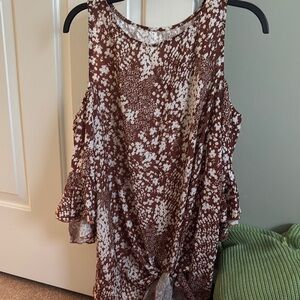 Sonoma Brown Asymmetrical Sleeveless Tank Top